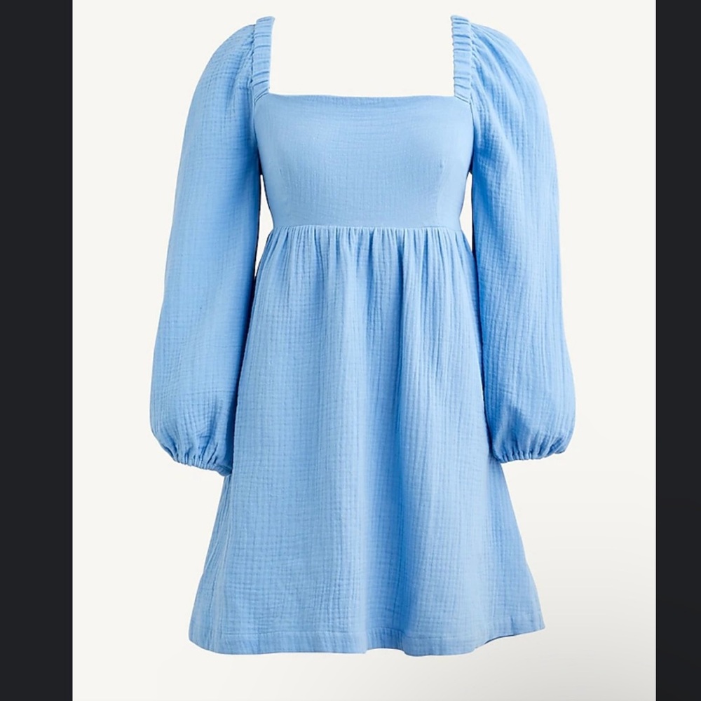 J Crew Blue Gauze Pocket Light Blue Dress